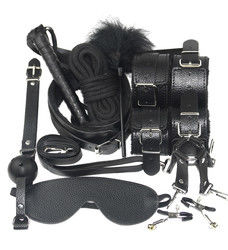 10 Set Light Self Bondage Kit Leather Kit SM Slave Passion Fetish Bed Restraints