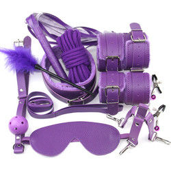 10 Set Light Self Bondage Kit Leather Kit SM Slave Passion Fetish Bed Restraints