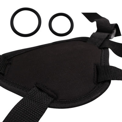 Lesbian Wearable BDSM Set Black Rubber Dildo Pants For Men Strap On Pants