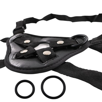 Lesbian Wearable BDSM Set Black Rubber Dildo Pants For Men Strap On Pants