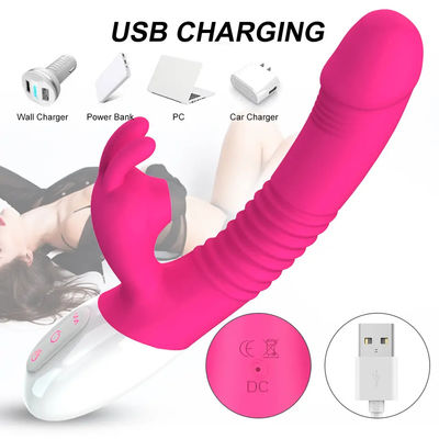 300g Usb Recharge Vibrator Sex Toy Pink Rabbit Personal Massager Heating Thrusting