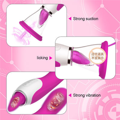 50dB Female Sex Vibrators Sex Vibrator Toy Female Tongue Dildo Heating Nipple Sucker