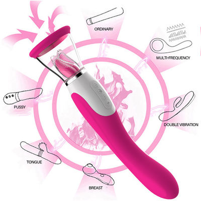 50dB Female Sex Vibrators Sex Vibrator Toy Female Tongue Dildo Heating Nipple Sucker