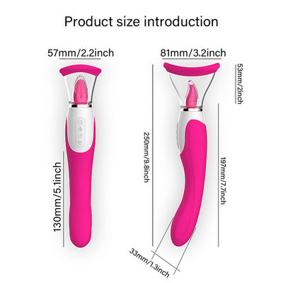 50dB Female Sex Vibrators Sex Vibrator Toy Female Tongue Dildo Heating Nipple Sucker