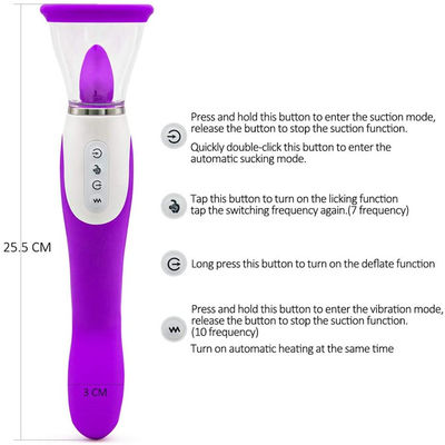 50dB Female Sex Vibrators Sex Vibrator Toy Female Tongue Dildo Heating Nipple Sucker