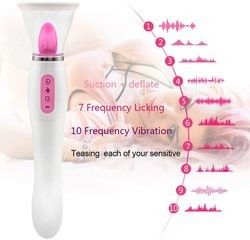 50dB Female Sex Vibrators Sex Vibrator Toy Female Tongue Dildo Heating Nipple Sucker
