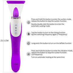 50dB Female Sex Vibrators Sex Vibrator Toy Female Tongue Dildo Heating Nipple Sucker