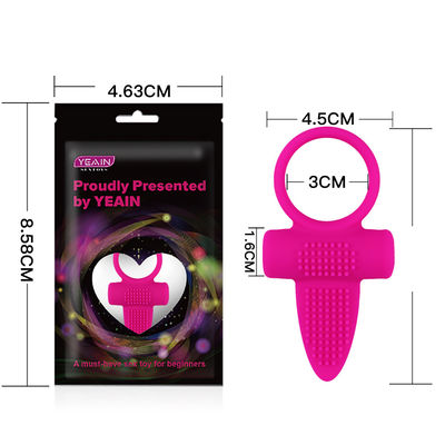 Pink CE Vibrating Tongue Ring Clitoris Dildo Ring Vibrator 85.8mm X 46.3mm X 8.2mm