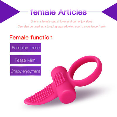 Pink CE Vibrating Tongue Ring Clitoris Dildo Ring Vibrator 85.8mm X 46.3mm X 8.2mm