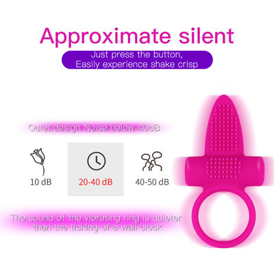 Pink CE Vibrating Tongue Ring Clitoris Dildo Ring Vibrator 85.8mm X 46.3mm X 8.2mm