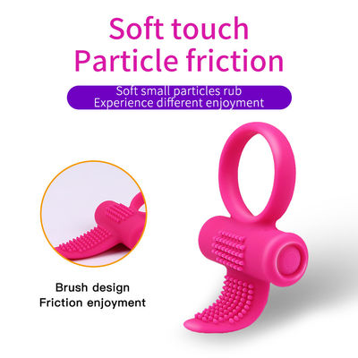 Pink CE Vibrating Tongue Ring Clitoris Dildo Ring Vibrator 85.8mm X 46.3mm X 8.2mm
