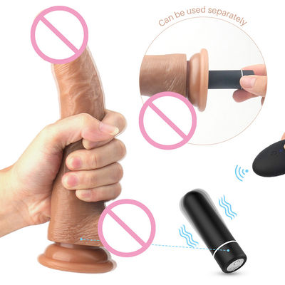 Women Remote Sex Vibrator Plastic Penis Sex Toys Vibrating Dildo Silicone Rubber