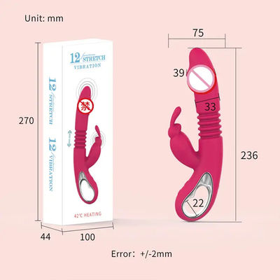 12 Frequency Vibrator Sex Toy Usb Rechargeable Female Stimulator Dildo Telescopic Heating