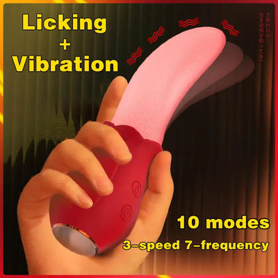 250g Rose Vibrator Sex Toy Nipple Wearable Clit Stimulator Long Tongue Vibrator