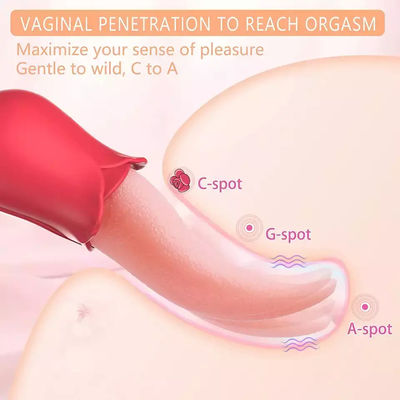 250g Rose Vibrator Sex Toy Nipple Wearable Clit Stimulator Long Tongue Vibrator