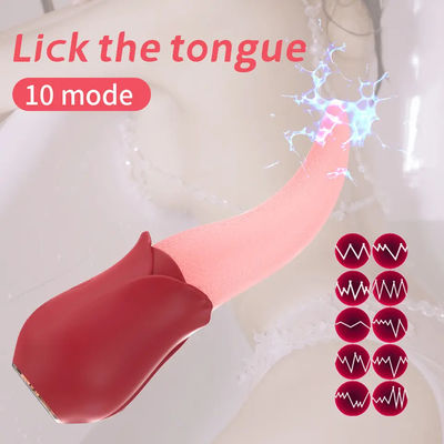 250g Rose Vibrator Sex Toy Nipple Wearable Clit Stimulator Long Tongue Vibrator