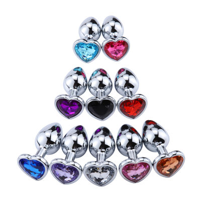 LED Sex Large Anal Plug Sex Toys Metal Heart Shape Underwear Cola Plug