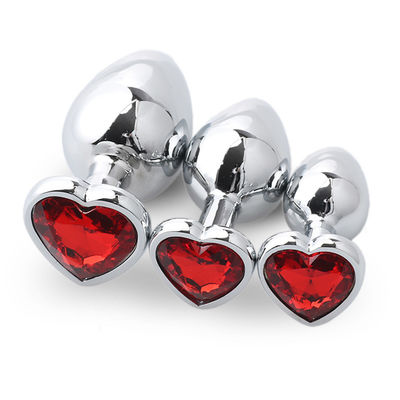Extremo Pink Sex Stainless Steel Anal Plug Huge Butt Plug Heart Cola Toys Set