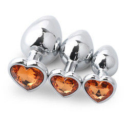 Extremo Pink Sex Stainless Steel Anal Plug Huge Butt Plug Heart Cola Toys Set