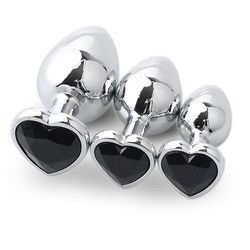 Extremo Pink Sex Stainless Steel Anal Plug Huge Butt Plug Heart Cola Toys Set
