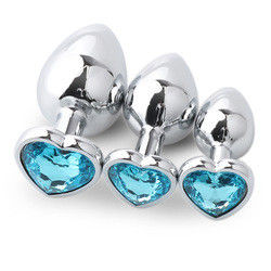 Extremo Pink Sex Stainless Steel Anal Plug Huge Butt Plug Heart Cola Toys Set