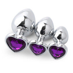 Extremo Pink Sex Stainless Steel Anal Plug Huge Butt Plug Heart Cola Toys Set