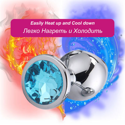 Women Men Anal Plug Sex Toys Dilator Metal Crystal Butt Plug With Jewel