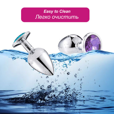 Women Men Anal Plug Sex Toys Dilator Metal Crystal Butt Plug With Jewel