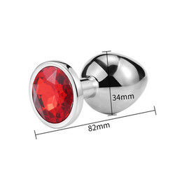 Women Men Anal Plug Sex Toys Dilator Metal Crystal Butt Plug With Jewel