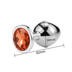 Women Men Anal Plug Sex Toys Dilator Metal Crystal Butt Plug With Jewel