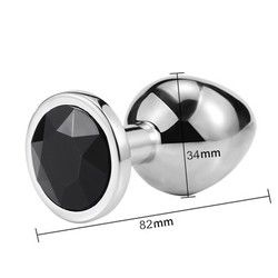 Women Men Anal Plug Sex Toys Dilator Metal Crystal Butt Plug With Jewel