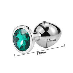 Women Men Anal Plug Sex Toys Dilator Metal Crystal Butt Plug With Jewel