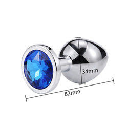 Women Men Anal Plug Sex Toys Dilator Metal Crystal Butt Plug With Jewel