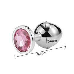 Women Men Anal Plug Sex Toys Dilator Metal Crystal Butt Plug With Jewel