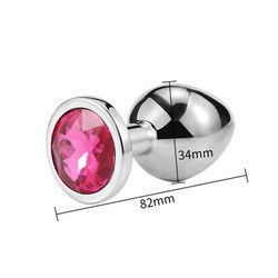 Women Men Anal Plug Sex Toys Dilator Metal Crystal Butt Plug With Jewel