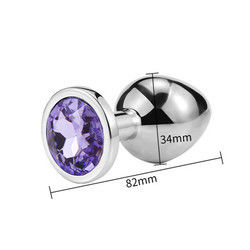 Women Men Anal Plug Sex Toys Dilator Metal Crystal Butt Plug With Jewel