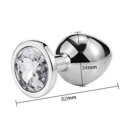 Women Men Anal Plug Sex Toys Dilator Metal Crystal Butt Plug With Jewel
