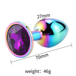 Round Masturbation Anal Plug Sex Toys Male Anal Toy Stimulator Crystal Accessory