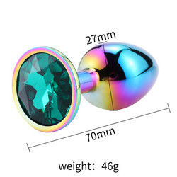 Round Masturbation Anal Plug Sex Toys Male Anal Toy Stimulator Crystal Accessory
