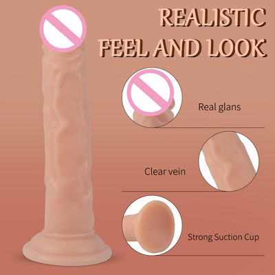 100% Waterproof 7.28in Big Realistic Soft Dildo Realistic Feel Look CE