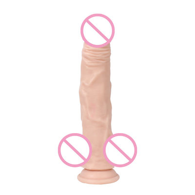 Pvc Brown Male Realistic Dildo Large Silicone Dildo Strong Suction Cup Hands Free