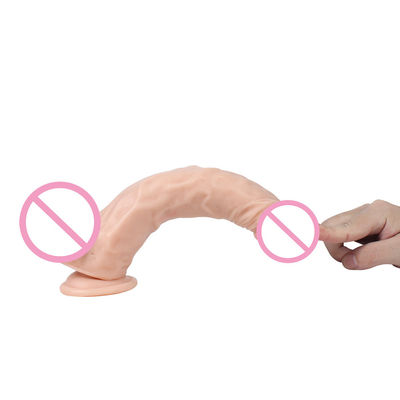 Pvc Brown Male Realistic Dildo Large Silicone Dildo Strong Suction Cup Hands Free