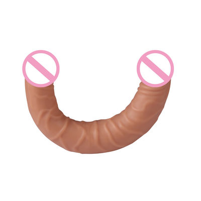 Male Women Dildo Sex Rubber Sex Toys Brown Flesh Surface 30.5 X 4cm 430g