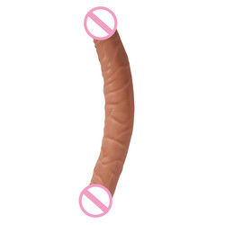 Male Women Dildo Sex Rubber Sex Toys Brown Flesh Surface 30.5 X 4cm 430g