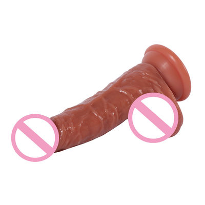 21.5 X 4cm Women Realistic Dildo Soft Silicone Dildo Waterproof