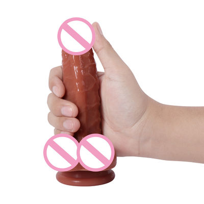 21.5 X 4cm Women Realistic Dildo Soft Silicone Dildo Waterproof