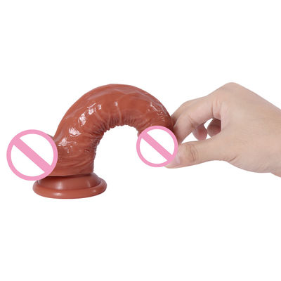 21.5 X 4cm Women Realistic Dildo Soft Silicone Dildo Waterproof