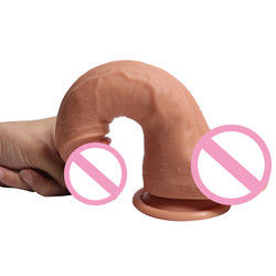 Male 14 X 4cm Realistic Penis Toys Liquid Soft Silicone Fake Realistic Penis Sex Toys