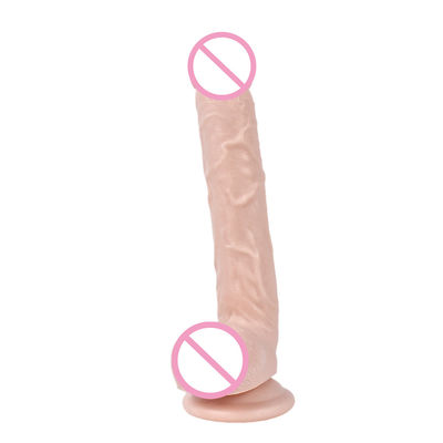 Brown 215mm Liquid Silicone Dildo PVC Big Realistic Dildo