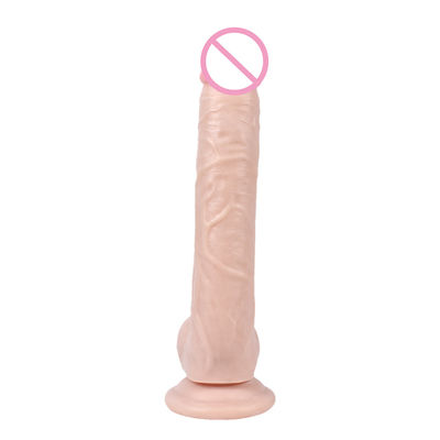 Brown 215mm Liquid Silicone Dildo PVC Big Realistic Dildo